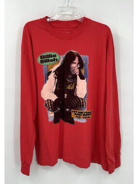 BILLIE EILISH long sleeve t shirt tee HIT ME HARD AND SOFT TOUR XL red merch